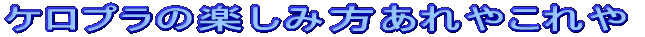 �P���v���̊y���ݕ�����₱���